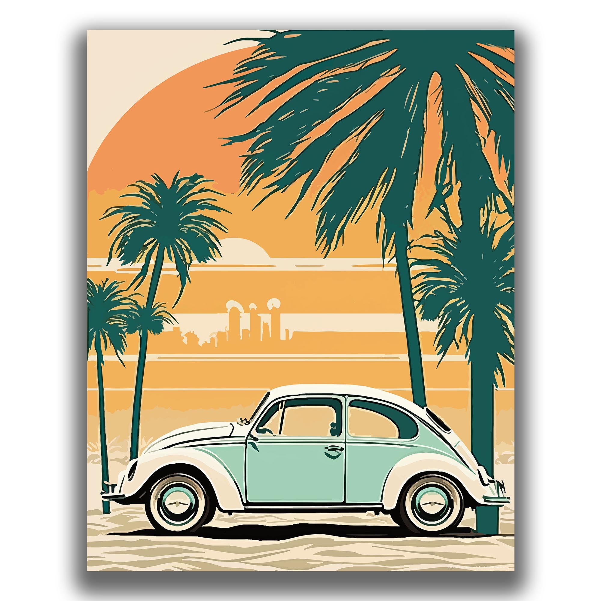 White Beetle - Volkswagen Poster