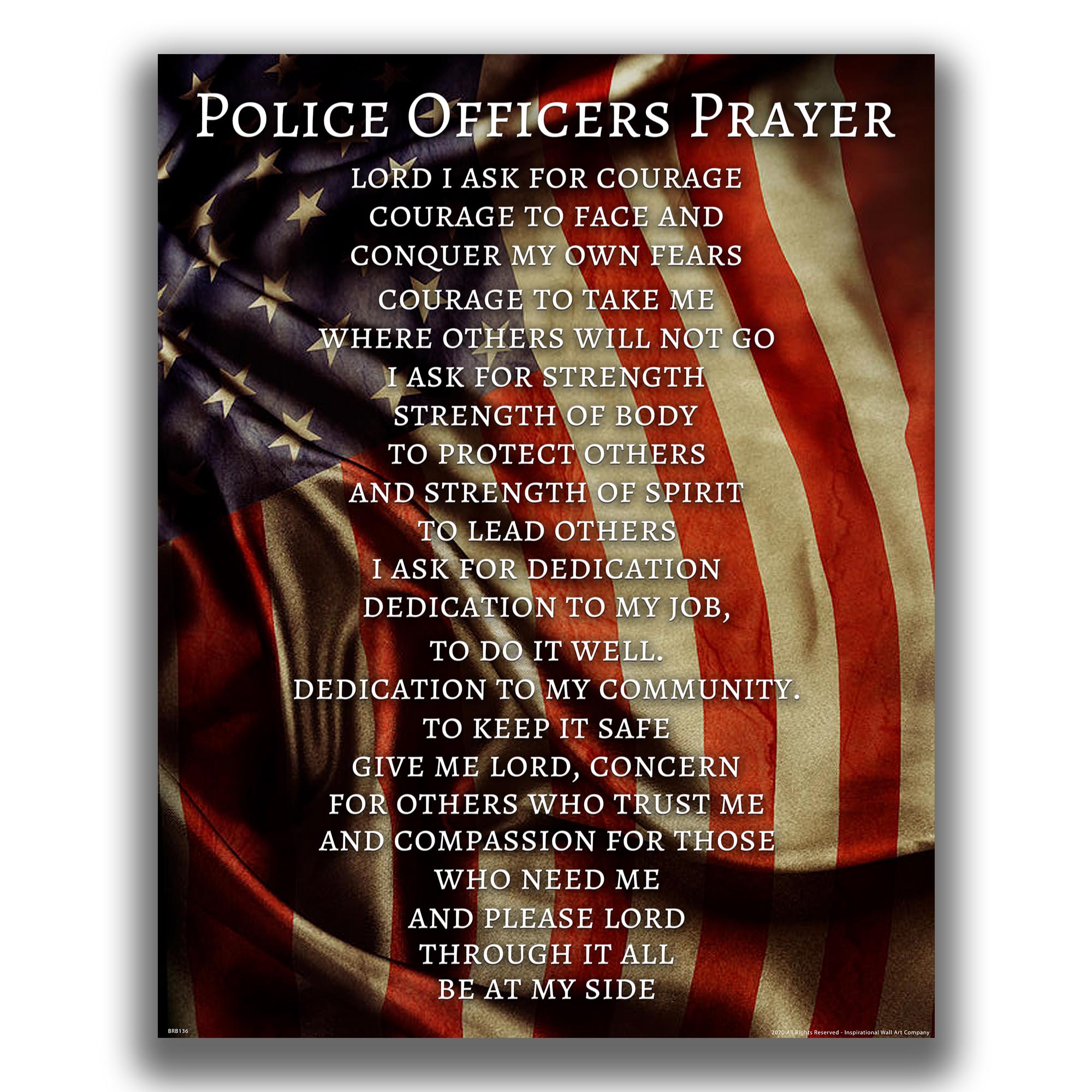Police Officers Prayer - Religious Poster