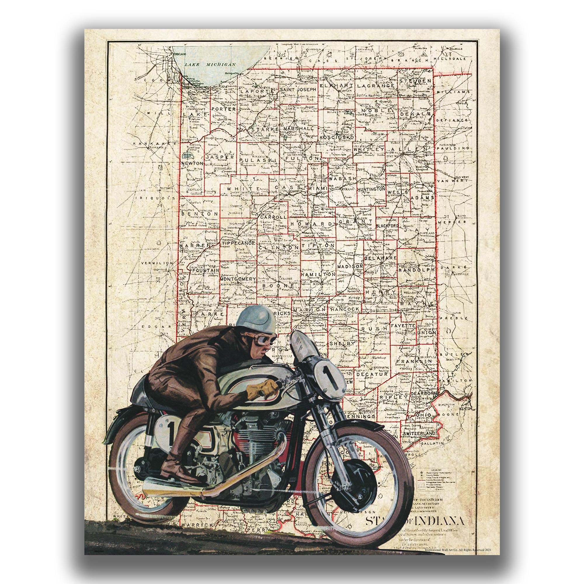 Indiana - Motorcycle Poster