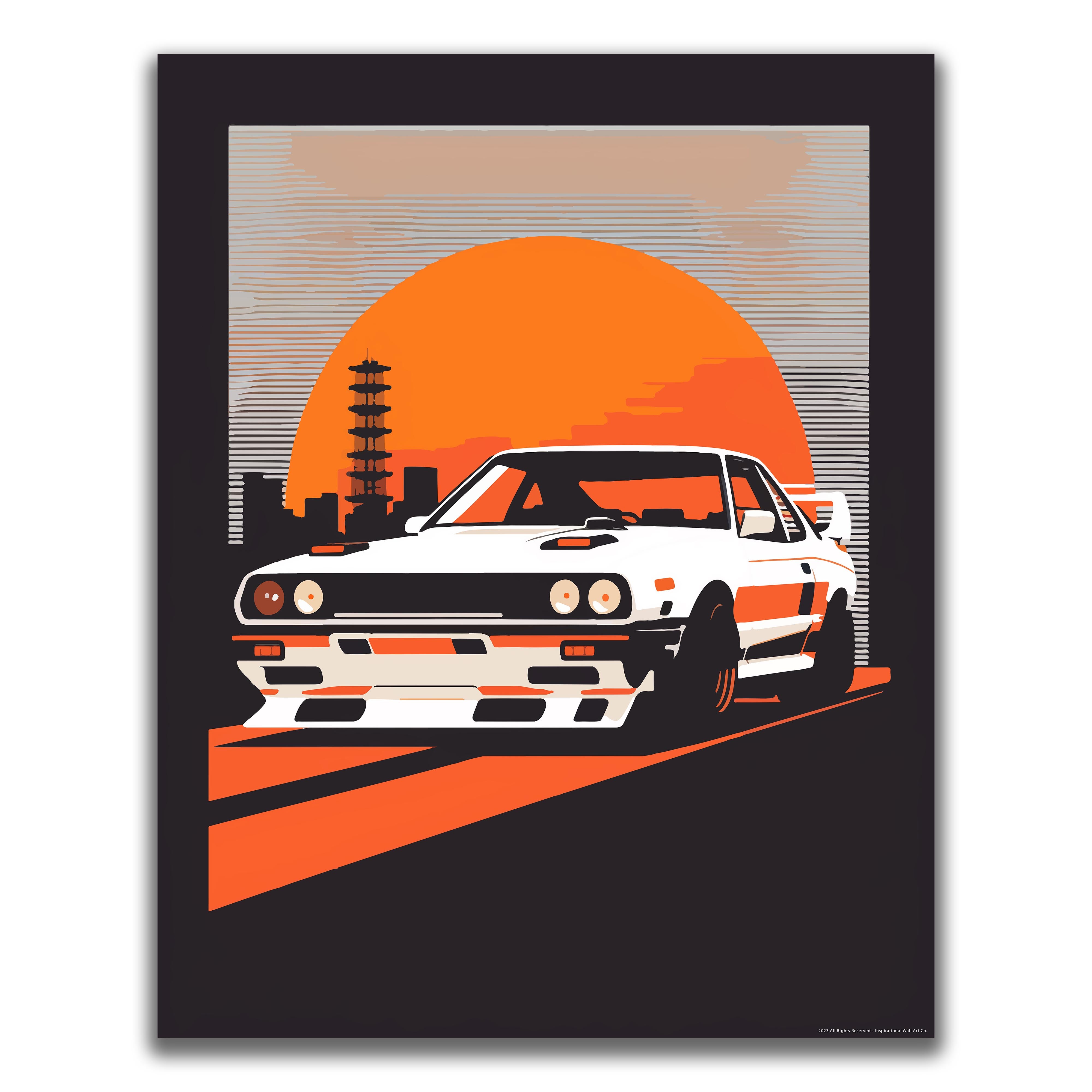 Retro Skyline - Car Poster