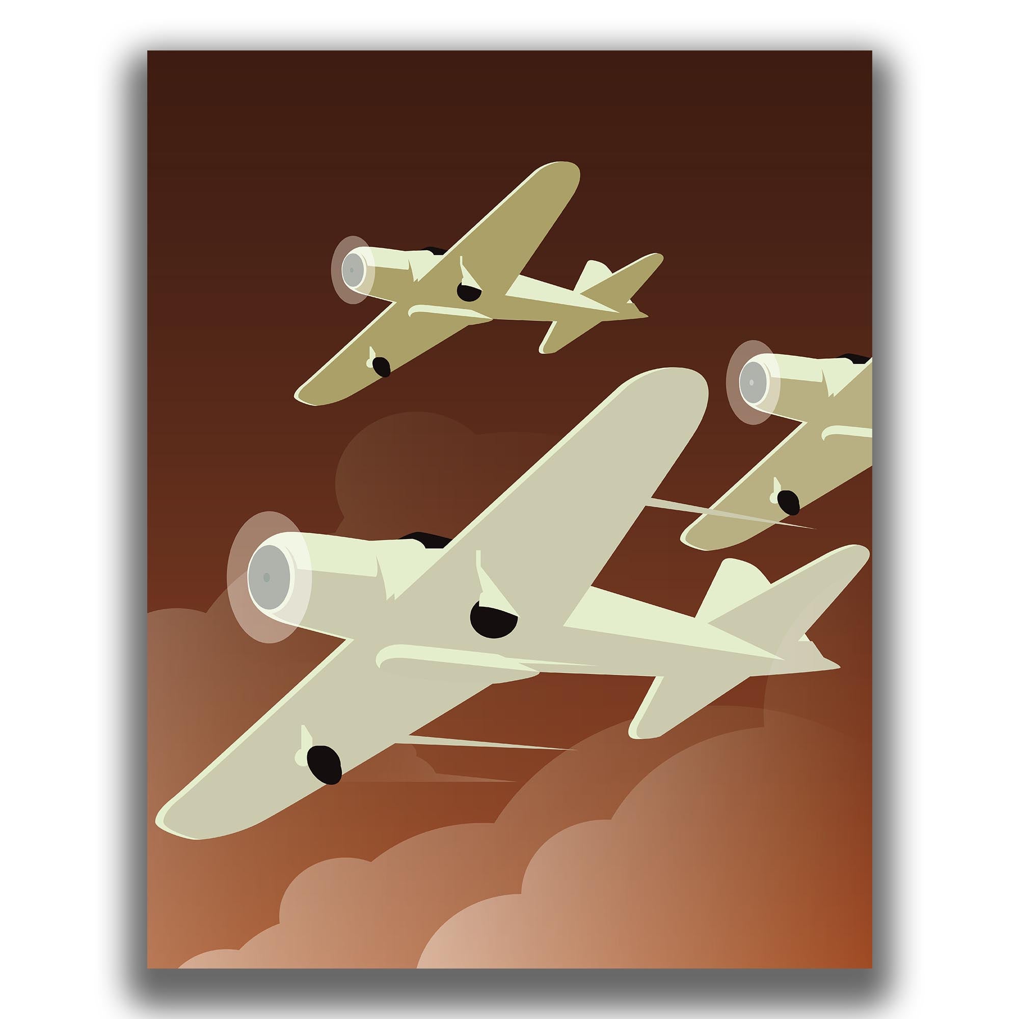 Red Sky - Airplane Poster