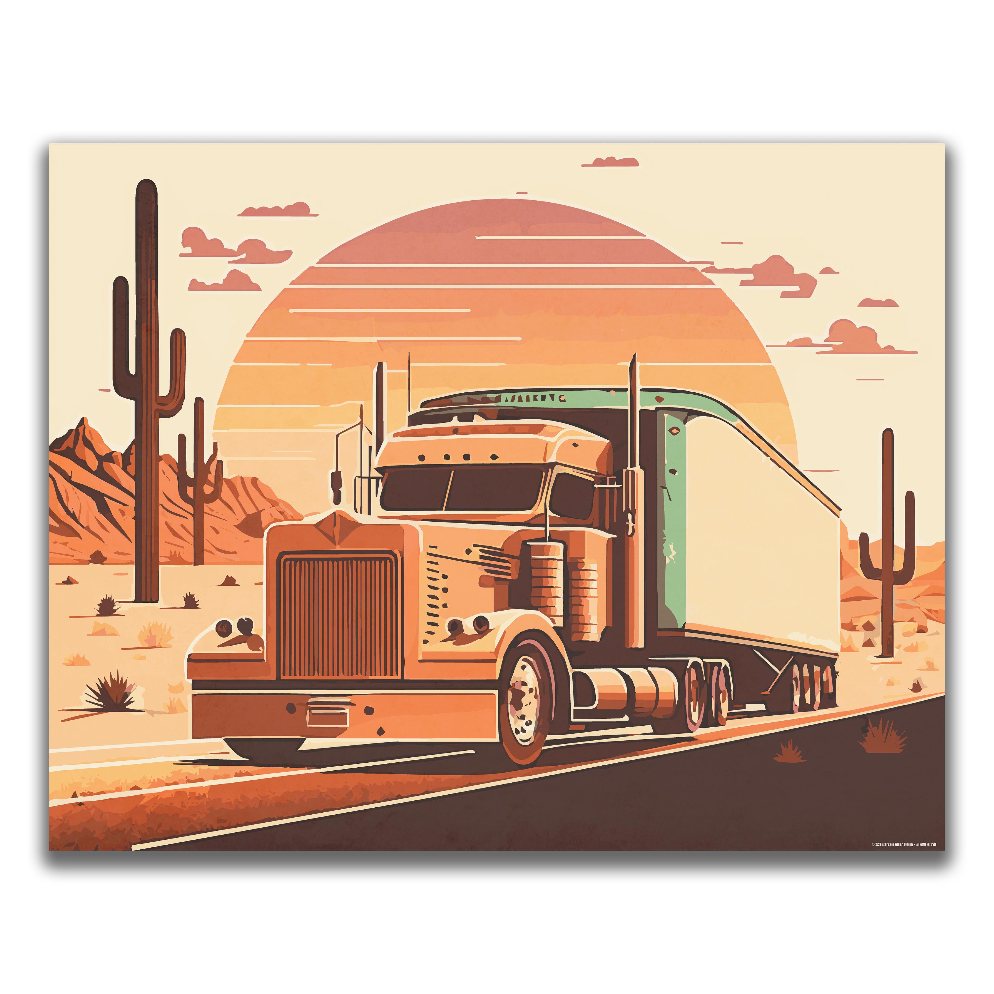 Cactus - Semi Truck Poster