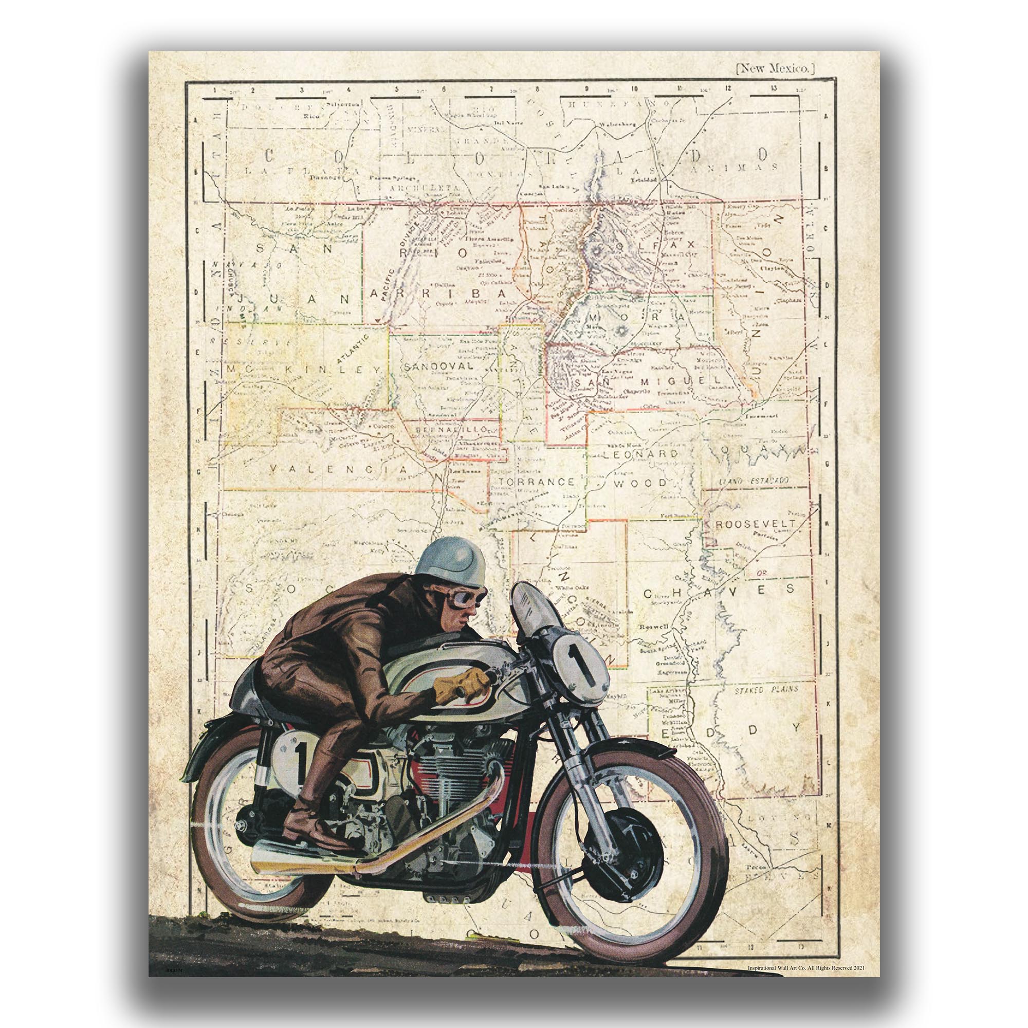 New Mexico - Motorcycle Poster