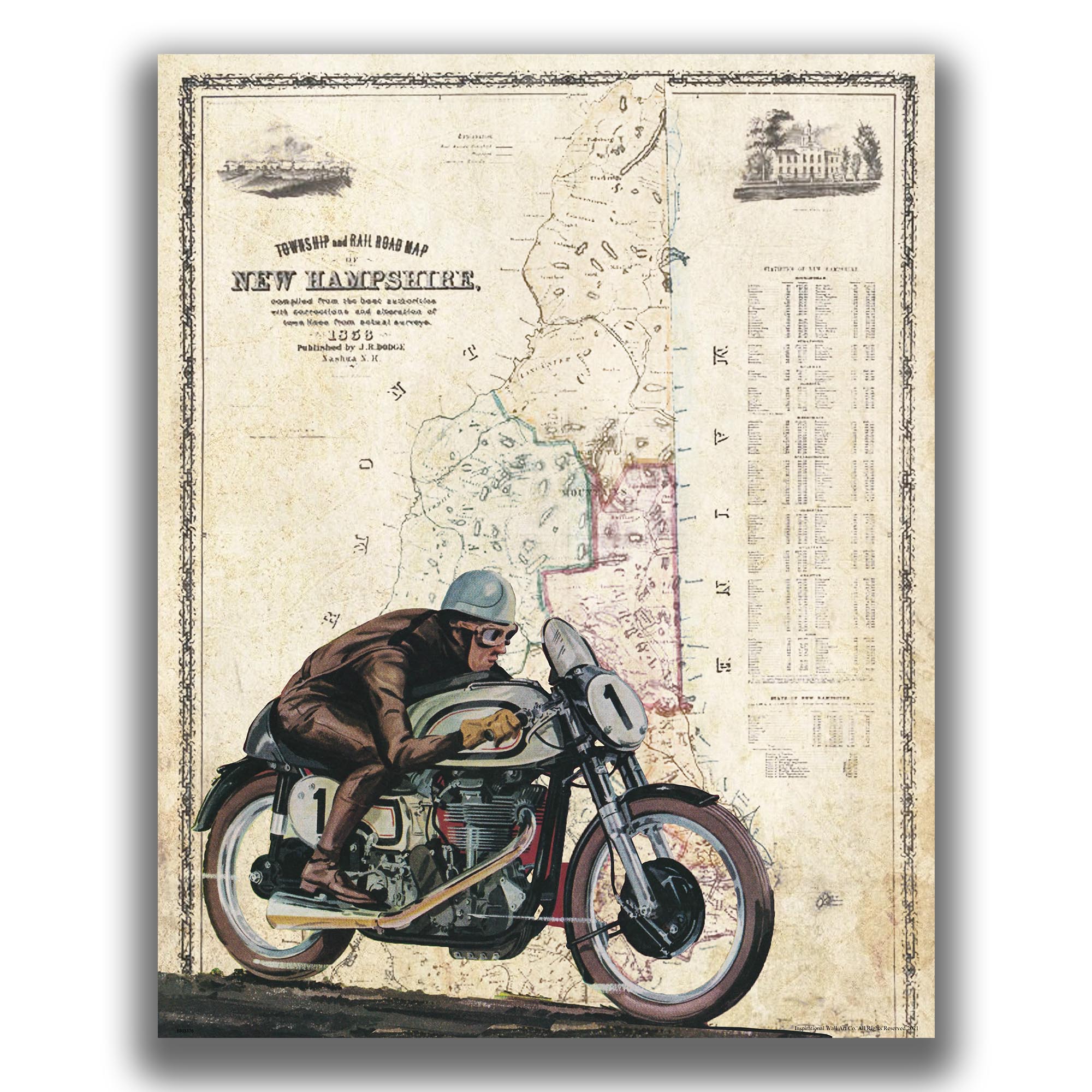 New Hampshire - Motorcycle Poster