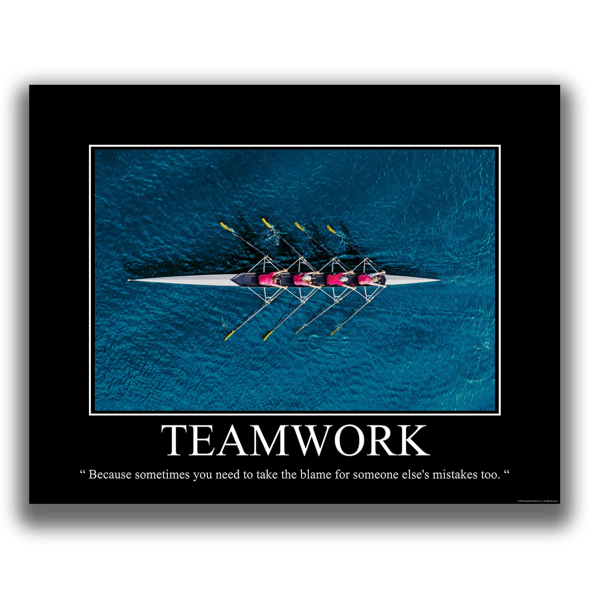 Teamwork Rowing - Demotivational Poster