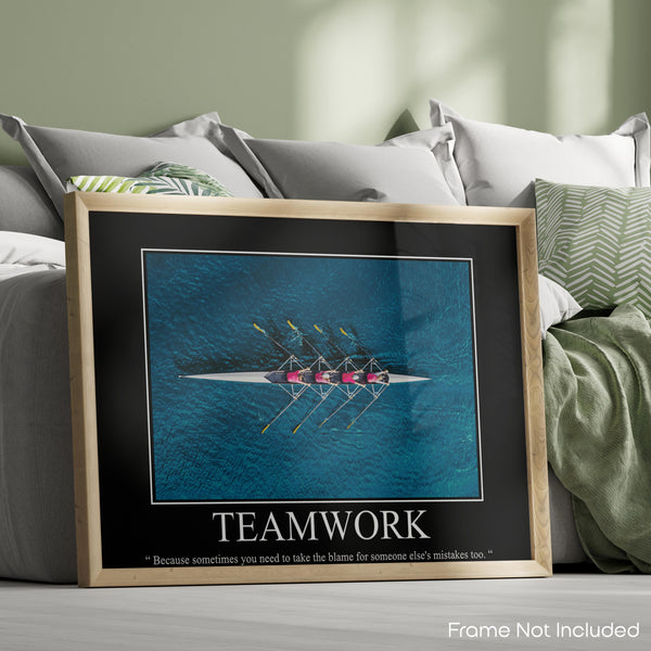 Rowing Teamwork Poster