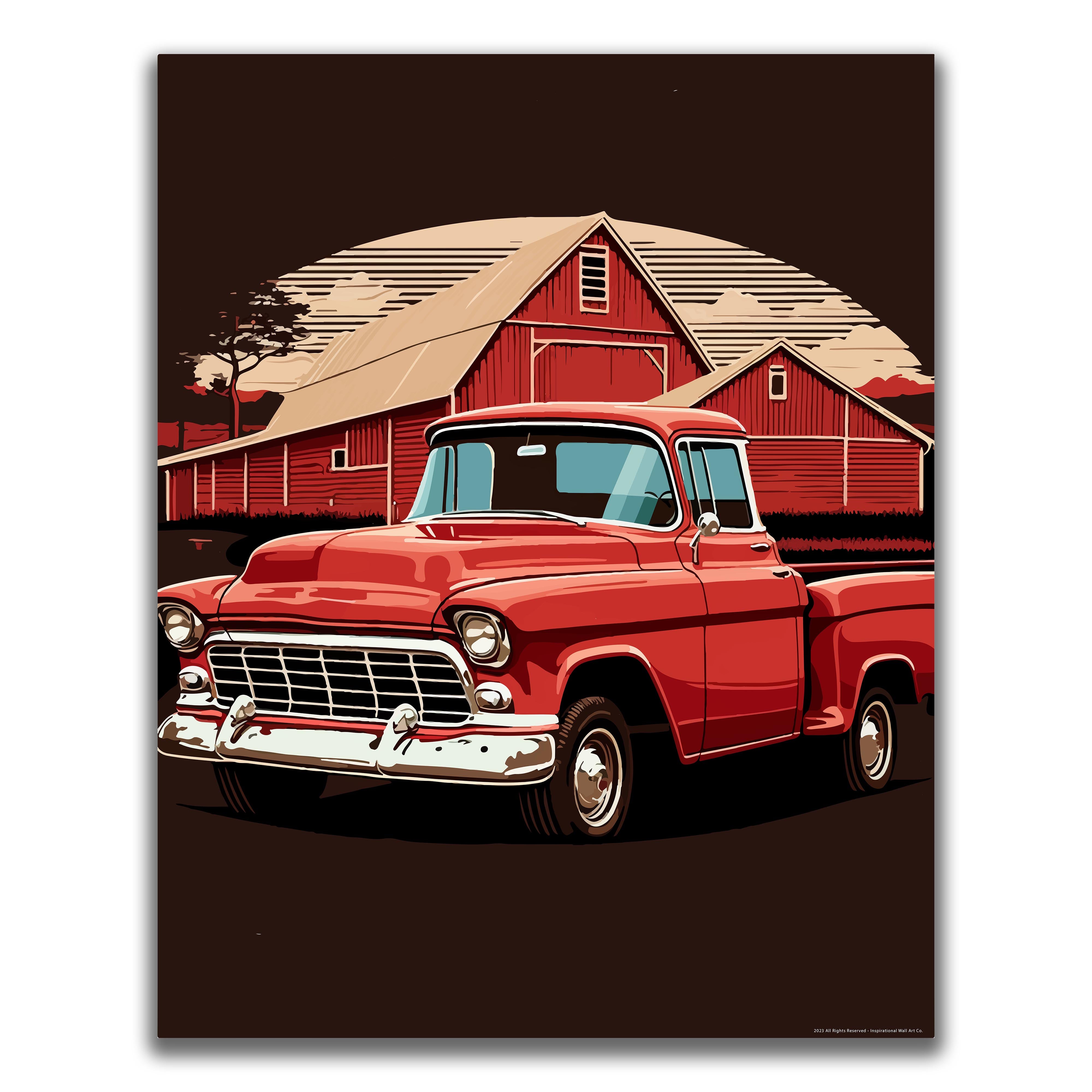 Red Pickup - Truck Poster