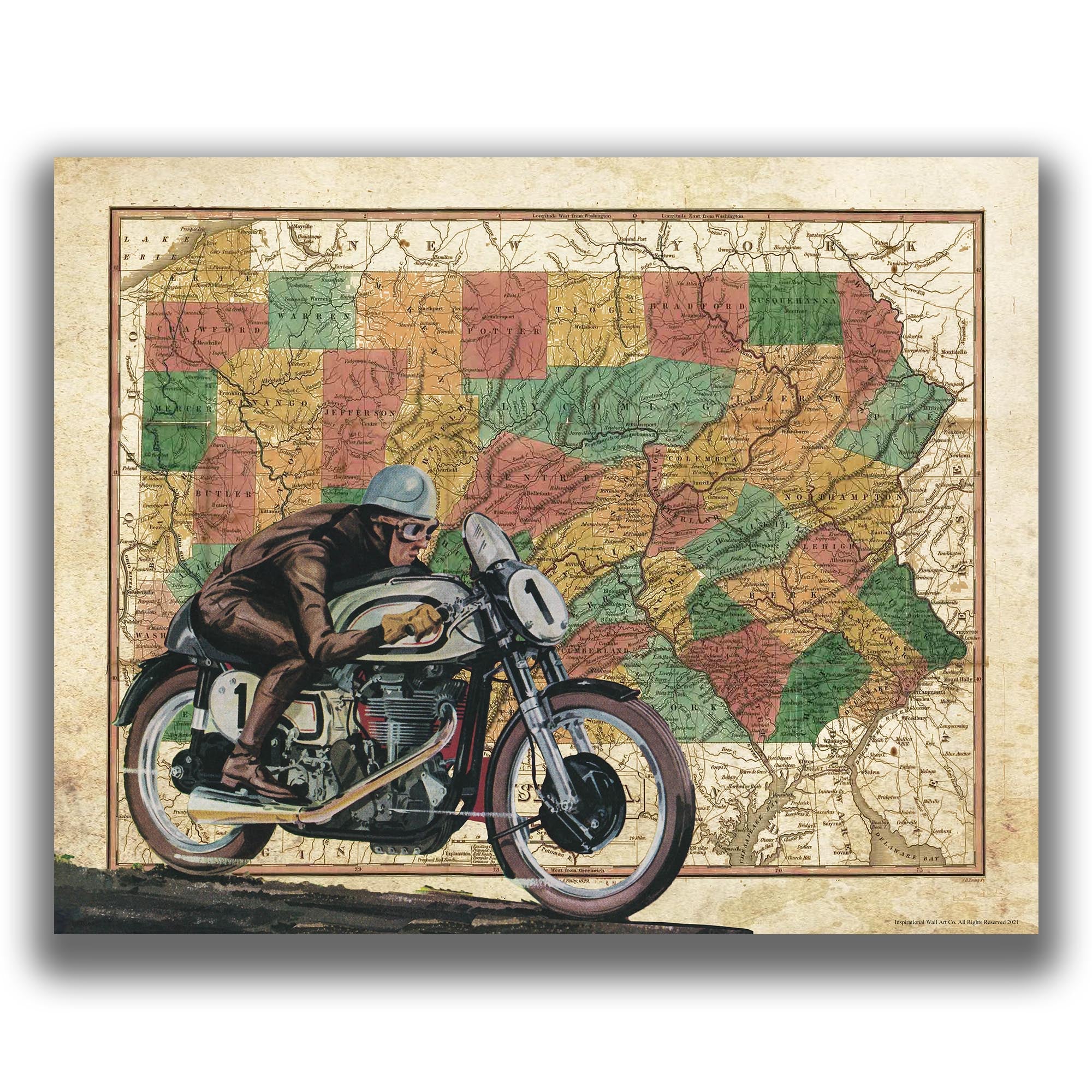 Pennsylvania - Motorcycle Poster