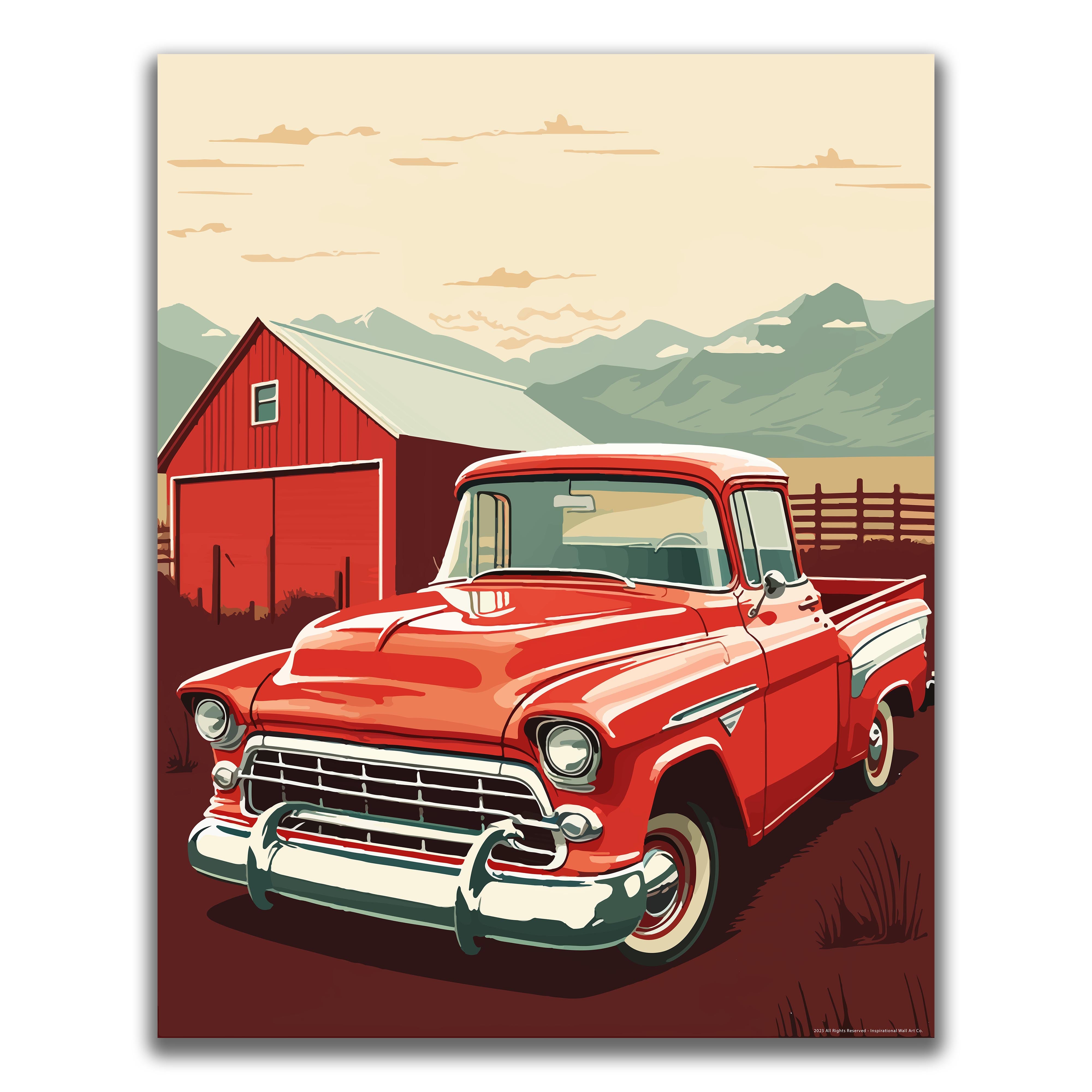 Red Barn - Truck Poster