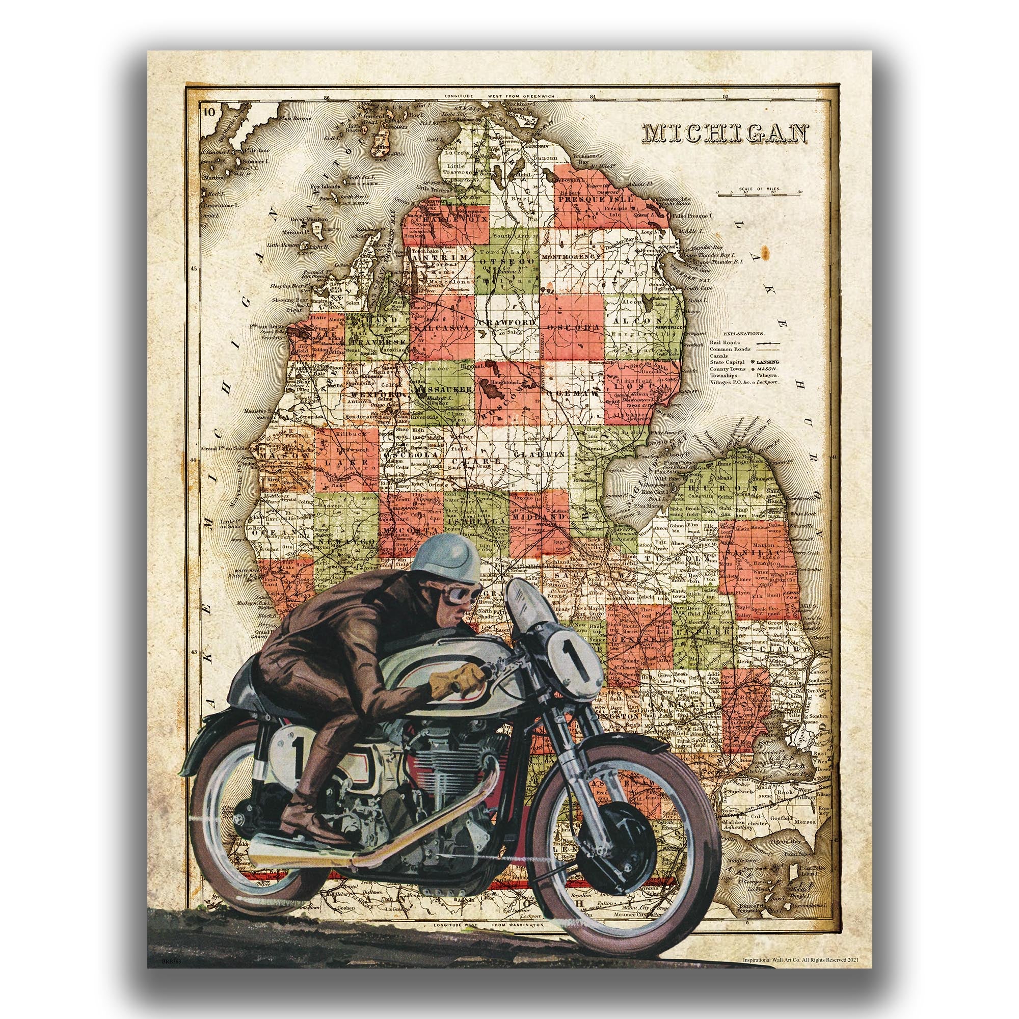 Michigan - Motorcycle Poster