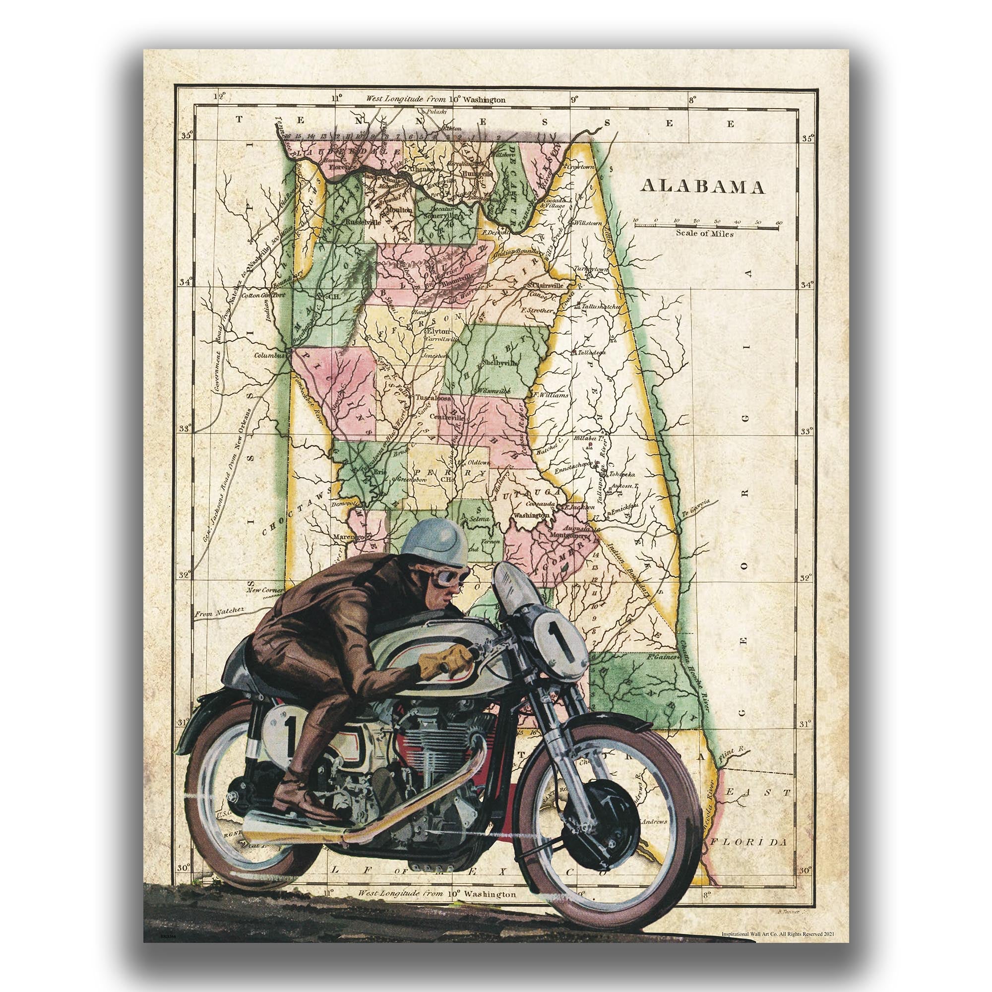 Alabama - Motorcycle Poster