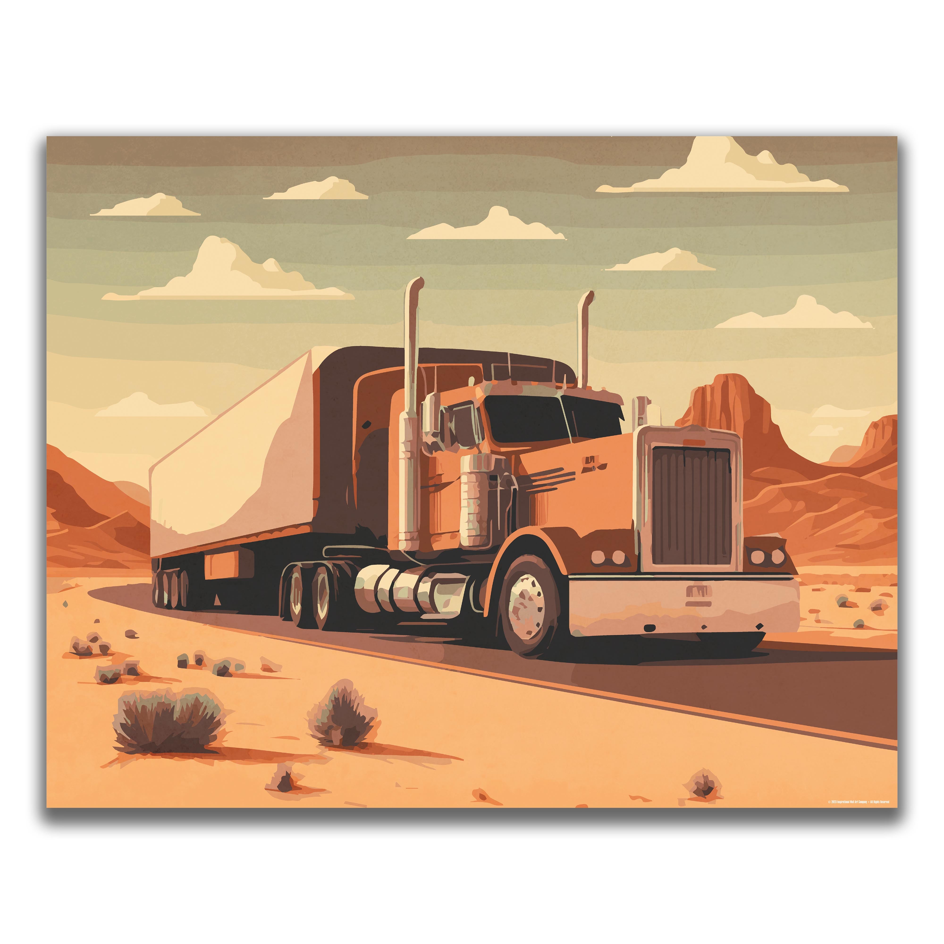 Desert - Semi Truck Poster