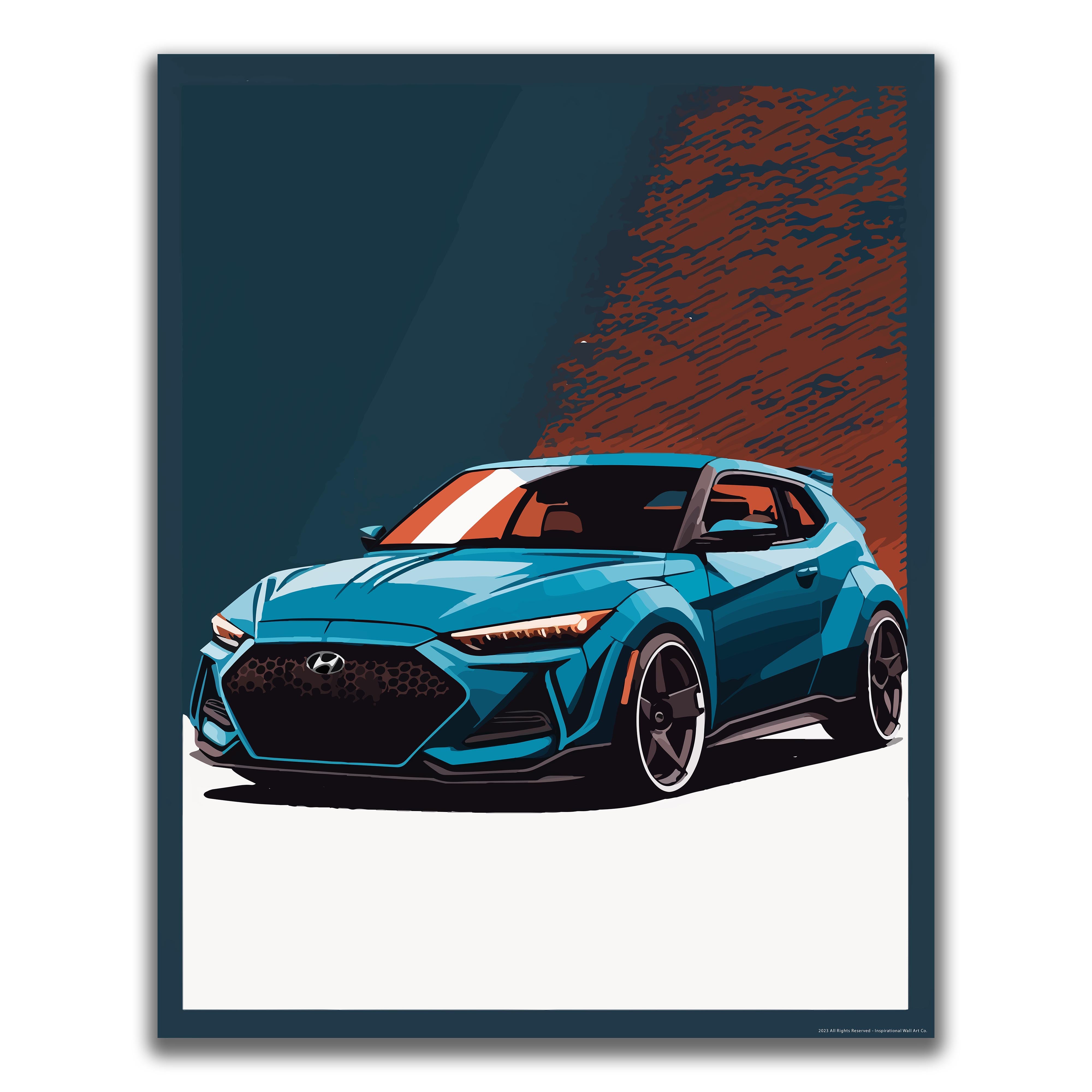 Abstract Blue - Car Poster