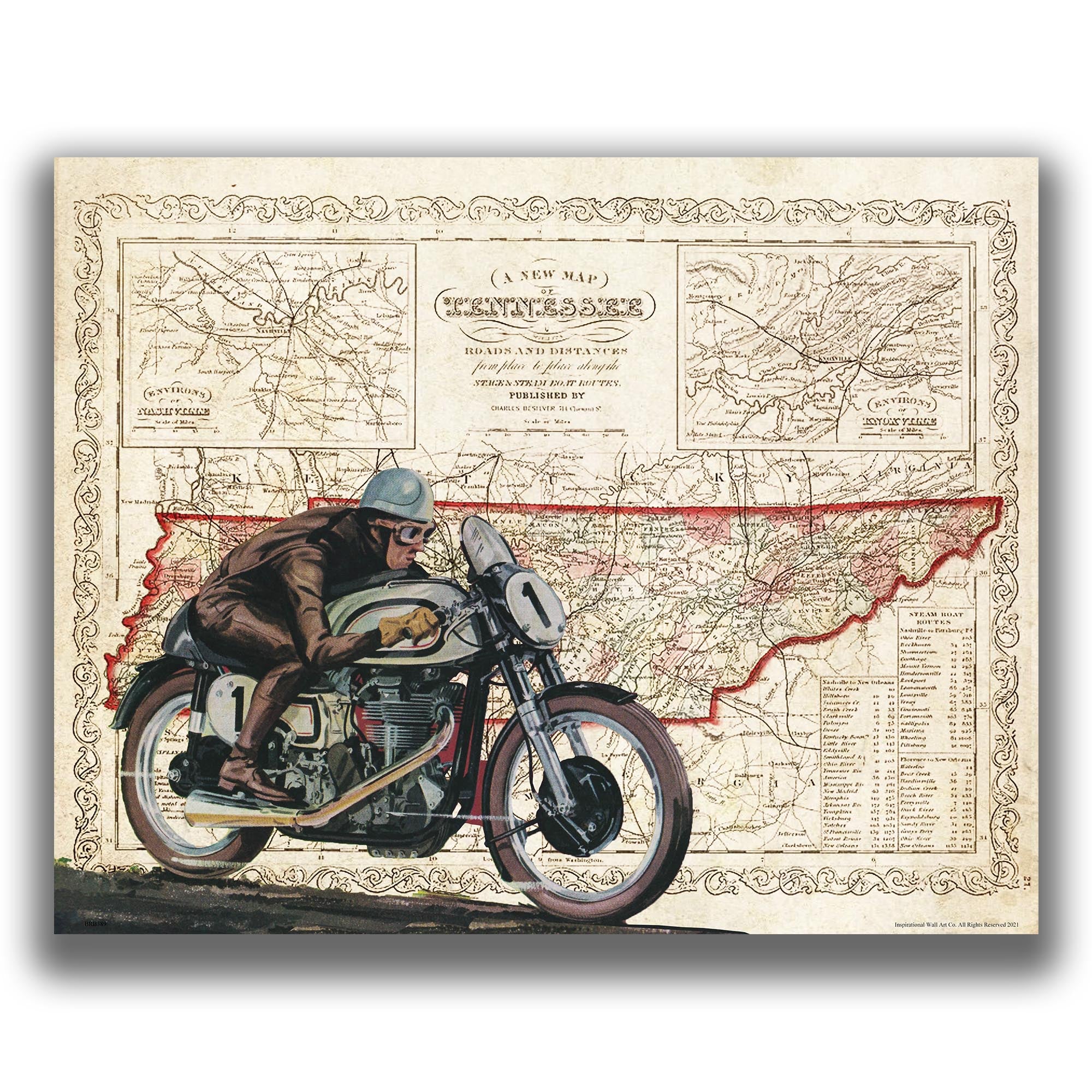 Tennessee - Motorcycle Poster
