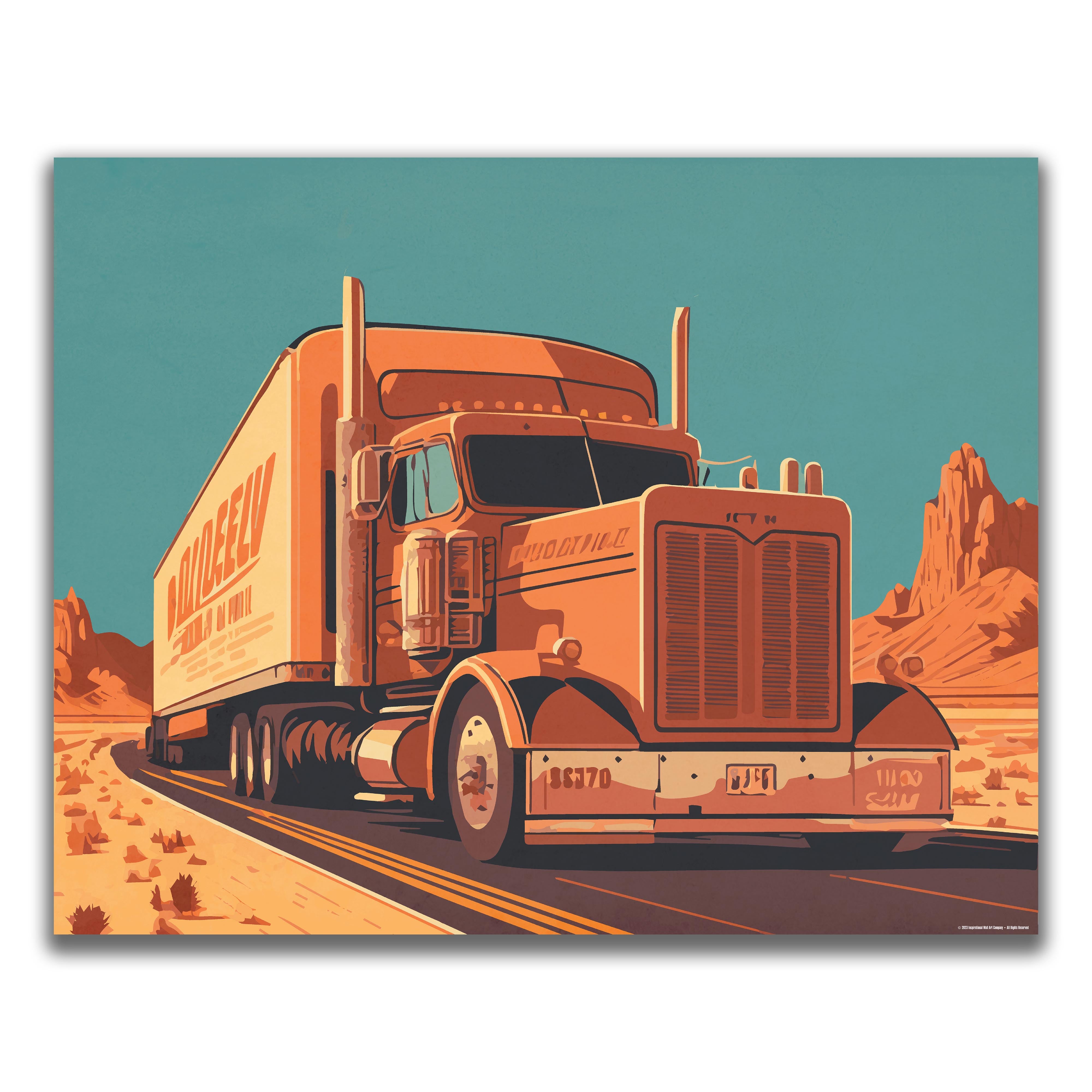 Desert Canyon - Semi Truck Poster